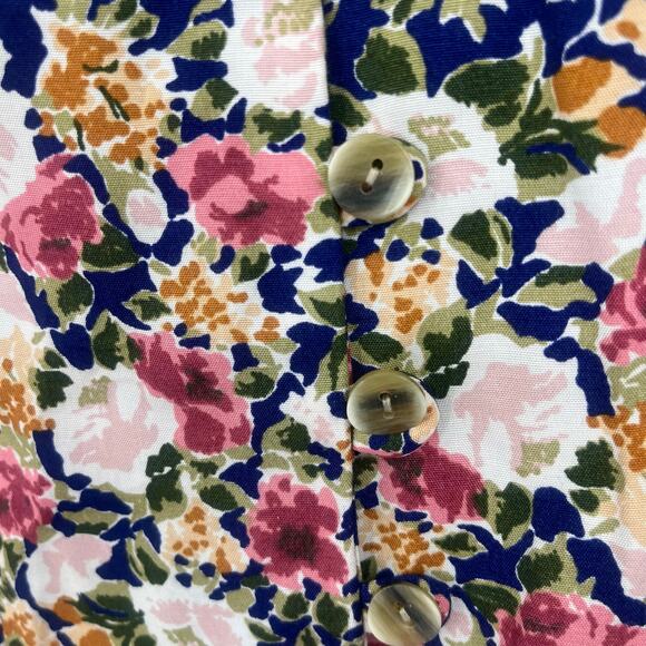 Vtg Jonathan Martin Aline Dress Sz 5/6 Blue Floral Cottage Core Peasant Lace 90s - Picture 4 of 9